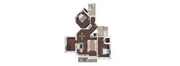 a floor plan of a house with a bedroom and a living room