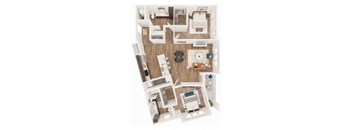 a floor plan of a house with a bedroom and a living room