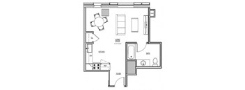 a diagram of a room with a pink and purple floor