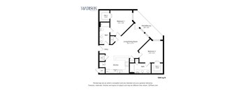 a floor plan of a unit with a bedroom and a living room