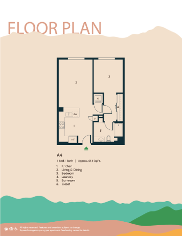 a floor plan of a bedroom apartment