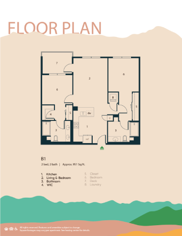 the floor plan of bedroom apartment