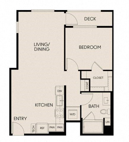 a floor plan of a room with a bed and a closet