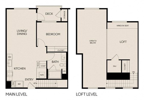 a floor plan of a room with two floors