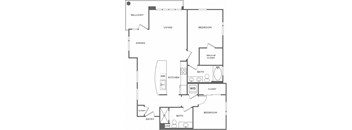 A black and white image of a house floor plan.