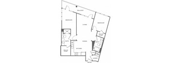 A black and white image of a house floor plan.