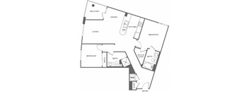 A black and white image of a house floor plan.