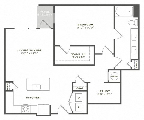 A black and white image of a house floor plan.