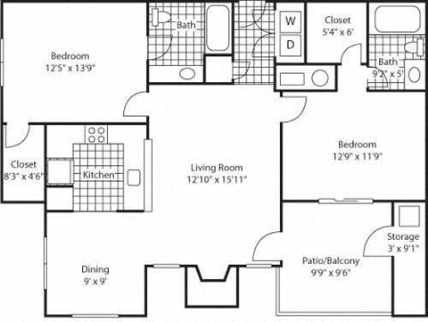 A black and white image of a house floor plan.