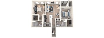 A diagram of a house showing the layout of the rooms.