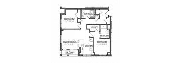 A black and white image of a house floor plan.