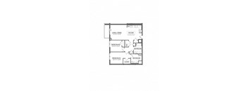 A black and white image of a house floor plan.