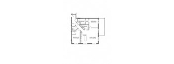 A black and white image of a floor plan for a house.