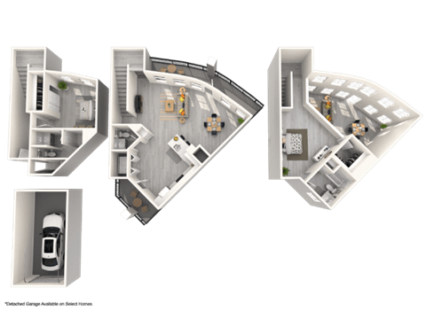 A set of four images showing different floor plans of a house.