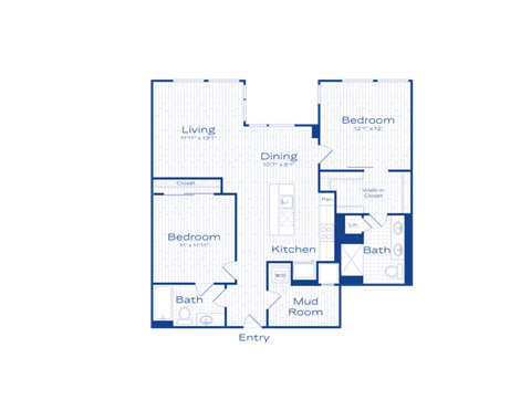 A blueprint of a house layout with labeled rooms.