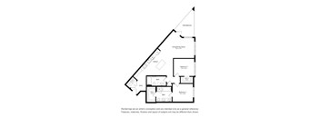A black and white drawing of a house layout.