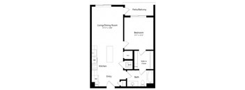 A black and white image of a floor plan for a home.