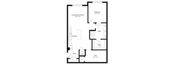 A black and white image of a floor plan for a home.
