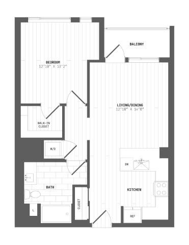 A black and white image of a floor plan for a home.