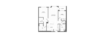 A black and white image of a floor plan for a house.