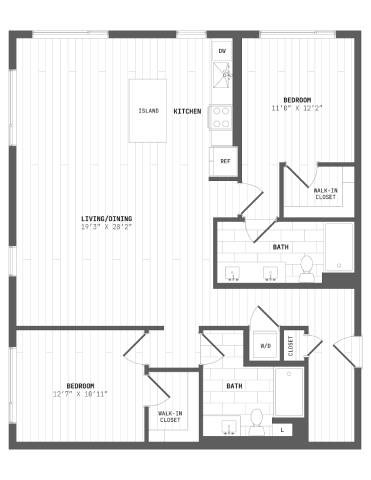 A black and white image of a house floor plan.