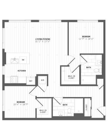 A black and white image of a house floor plan.