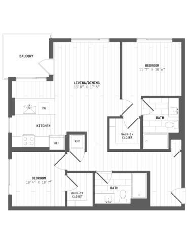 A black and white image of a house floor plan.
