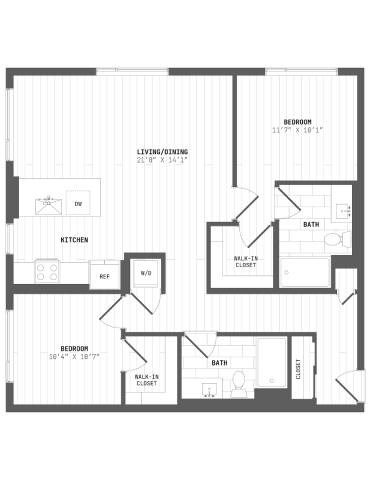 A black and white image of a house floor plan.