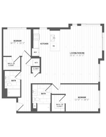 A black and white image of a house floor plan.