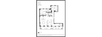 A floor plan of a residence with 2 bedrooms and 2 bathrooms.