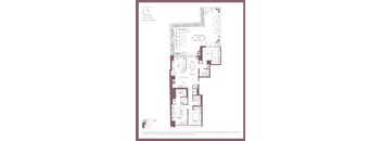 A floor plan of a residence with 2 apartments, each with 2 bedrooms and 2 bathrooms, and a private terrace.
