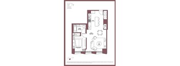 A floor plan of a 3 bedroom, 1 bathroom apartment.