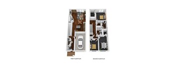 A diagram shows the layout of a two-story home with a car parked in the garage.
