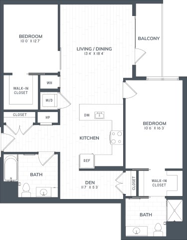 A black and white image of a floor plan for a home.