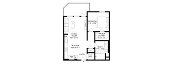 A black and white image of a house floor plan.