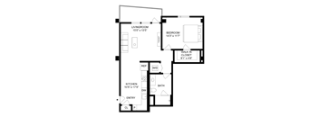 A black and white image of a floor plan for a home.