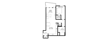 A black and white image of a floor plan for a home.