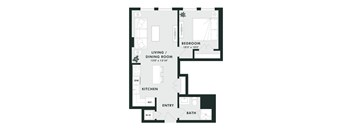 A black and white image of a floor plan for a house.