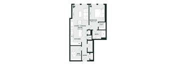 A black and white image of a floor plan for a house.