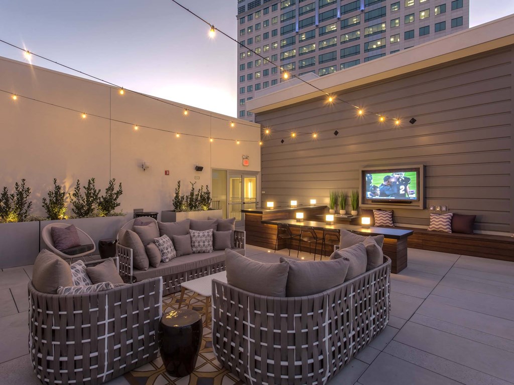Rooftop Lounge With TV at The Adeline, California, 91203