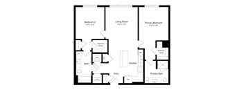 A black and white floor plan of a house with labeled rooms.