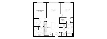 A black and white image of a house floor plan.