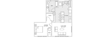 A black and white image of a house floor plan.