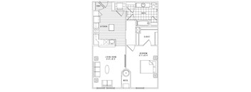 A black and white image of a house floor plan.