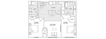 A black and white image of a house floor plan.