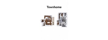 A diagram of a townhome with two different floor plans.