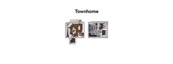 A diagram of a townhome with two different floor plans.