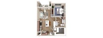 A modern bathroom with a toilet, sink, and bathtub.