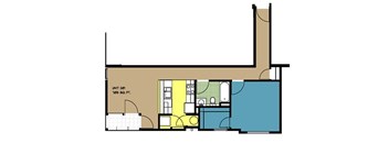 A floor plan of a 20 square meter unit.