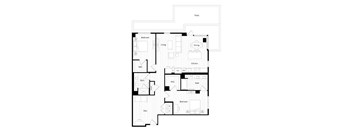 A black and white image of a house floor plan.